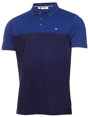 Calvin Klein Herren Farbe Block Leicht Golf Polo Hemd - Cobalt Marl/Marine - M
