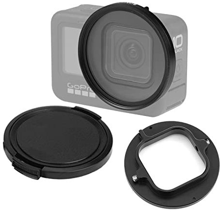 PULUZ Bague d'adaptation de Filtre d'objectif UV CPL 52 mm pour GoPro Hero 11 10 9 Black 11 Black Mini, Bague de convertisseur de Filtre d'objectif avec Capuchon d'objectif pour Hero10 Hero9