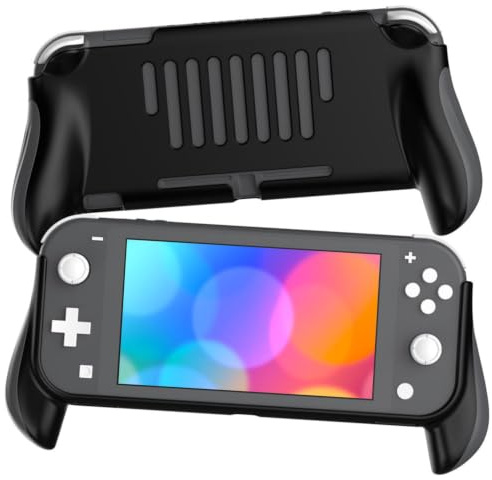 VOVIGGOL Griff Halterung Kompatibel mit Nintendo Switch Lite 2019, Ergonomischer Handheld Handle Grip Griff für Nintendo Switch Lite (Schwarz)