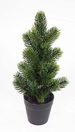 Mini Tannenbaum im Topf 32cm YF künstlicher Weihnachtsbaum Kunststoff 100% PE Tanne Spritzguss