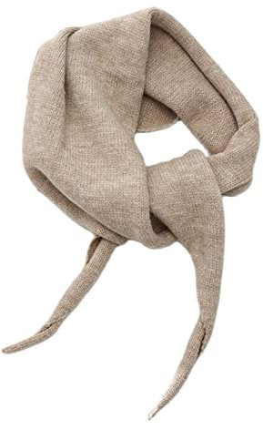 Yizelli 110x32cm Triangle Motif Tricot Écharpe pour Femmes Couleur Unie Automne Hiver Chaud Châle (Blé)