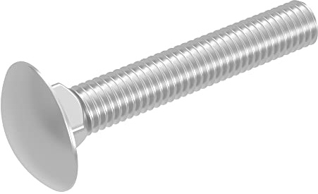 SECCARO Schlossschraube M12 x 70 mm, Edelstahl V2A VA A2, DIN 603 / ISO 8677, Flachrundkopf mit Vierkantansatz, Vollgewinde, 20 Stück