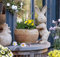 Dekoleidenschaft Pflanztopf Hase aus Terracotta, 2teilig, Pflanzschale mit Hasenfigur, Osterdeko, Blumentopf, Pflanzgefäß, Balkon & Garten-Deko für Draußen