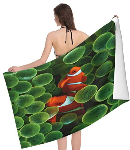 Mikrofaser Strandtuch 80x130cm, Clownfisch Tropischer Fisch Nemo Reisehandtuch Weich Badetuch Groß Hautfreundlich Strandtücher, Für Schwimmbad, Schwimmen
