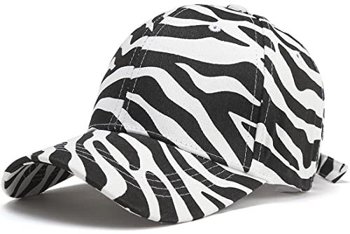 Yixda Baseball Cap Unisex Sonnenhut Baseball Mützen Verstellbar Outdoor Sonnenschutz Kappe (Zebra Weiß)