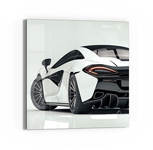 DEQORI Glasbild Echtglas | Motiv Sportliches Auto | quadratisch einteilig 50x50 cm | schöne Dekoration | Wandbild für Wohnzimmer, Schlafzimmer, Flur & Küche | moderne Wanddeko