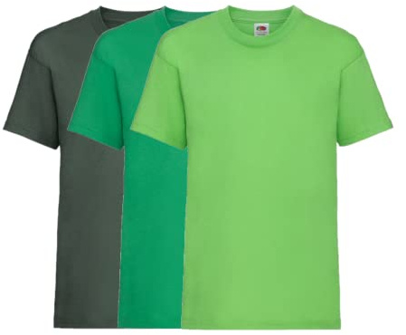 COOZO Unisex Kids Valueweight Pack of 3 Short Sleeve Plain T-Shirts