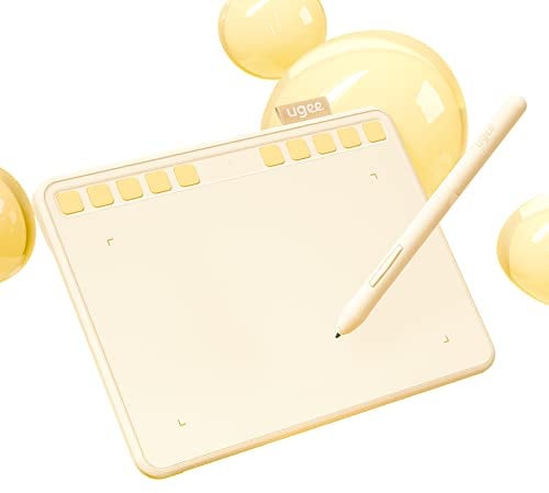 UGEE S640 Graphics Tablet 6.3 x 4 Inch with 10 Buttons and Battery-Free Pen for Handwriting & Drawing, Compatible with Windows, Mac, Anroid
