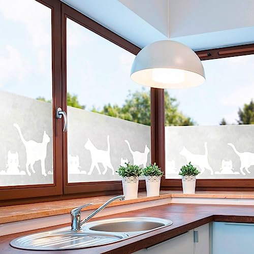Fenster Sichtschutzfolie Katze, Folie für Sichtschutz am Fenster 14294