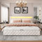 FEZTOY Hydraulische Bett 180x200cm Polsterbett mit Lattenrost und Stauraum Doppelbett mit LED-Beleuchtungsleiste Bettgestell, Stauraumbett Funktionsbett Bezug aus Kunstleder Weiß (180x200, weiß)