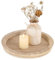 Romadedi Platos redondos de madera para servir, bandeja decorativa de madera, plato rústico para velas de pilar, mesa de comedor, centro de mesa, accesorios de cocina, decoración del hogar, baño, 28,5