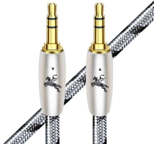 Impeto Audiophile Aux Cable 3.5mm to 3.5 mm, Auxiliary Stereo Audio Cable Jack to Jack 6N OFC Aux Cord,for Car (Hi-Fi Sound) Speaker,iPod iPad,Sony,Echo Dot,Beats 1M