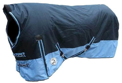 Brama-West Outdoordecke für Pferde Blizzard 1200D/200g Pferdedecke mit High Neck - Blau - Gr. 115