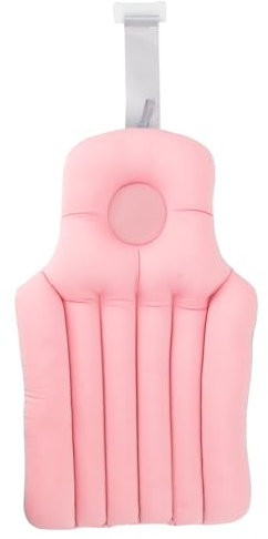 Körper-Badekissen, Faltbares Design, Rutschfestes Badewannenkissen, Badewannen-Rückenkissen, Badewannen-Rückenlehne Mit Loch Für Kopf- Und Nackenstütze(Rosa)