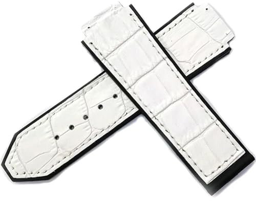 BKUANE Lederarmband für Hublot-Serie, 25 mm, Sportarmband, Ersatzarmband, Schwarz / Blau, 25-19mm, Achat