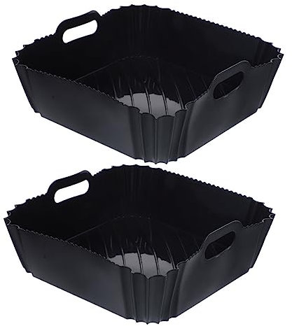 MAGICLULU 2pcs Air Fryer Pad Silicone Pot for Air Fryer Basket Liner Air Fryer Silicone Pot Silicone Bakeware Silicone Baking Pan Air Fryer Inserts Cat Butter Dish Square Tray Silica Gel