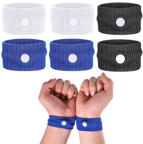 MenYiYDS 3 Paar Armbänder zur Linderung von Reisekrankheit, Reise-Shiatsu-Armbänder, Übelkeitslinderungsbänder für morgendliche Übelkeit, Seekrankheit und Reisekrankheit