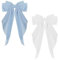 ZEVONDA 2 Piezas Pinzas de Pelo con Lazo - Lazos Pelo con Gasa de Cola Larga Elegantes Accesorios para el Pelo Lazos Pelo Grandes para Mujeres y Niñas (Azul+Blanco)