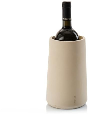 Weinkühler 'Eiskar' aus Beton in 5 Farben | für Flaschen mit bis zu 9,5cm ⌀ | Premium Flaschenkühler Handmade in Germany (zartgelb)