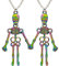 Pax Amare Skele-Friends BFF Halskette für 2 - Regenbogen - Freundschaftskette mit magnetischen Skeletten