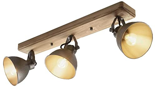 casa NOVA Strahler - Braun - Schwarz - Metall - 3-flammig - B 46 cm