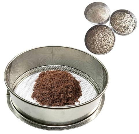 Setaccio da giardino per terra e pietre, setaccio per terreno a maglia fine, setaccio da giardino rotondo, colino in metallo, setaccio per terriccio per compost, strumento da giardinaggio multifunzion
