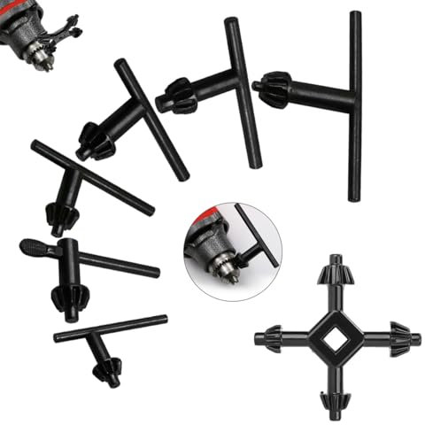 TorSor Juego de 7 llaves de portabrocas de 1/10.2 cm 3/20.3 cm 1/5.1 cm 5/20.3 cm 3/10.2 cm 5/32 pulgadas, 6 tamaños, llaves tensoras resistentes para taladros eléctricos inalámbricos con cable de 4