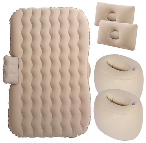 FSTTGG Auto Luftmatratzen für Volkswagen VW Taigo Touran Tiguan CC, Air Bed Hochwertige Materialien Inflatable Air Mattress Car Accessories,D Beige-A