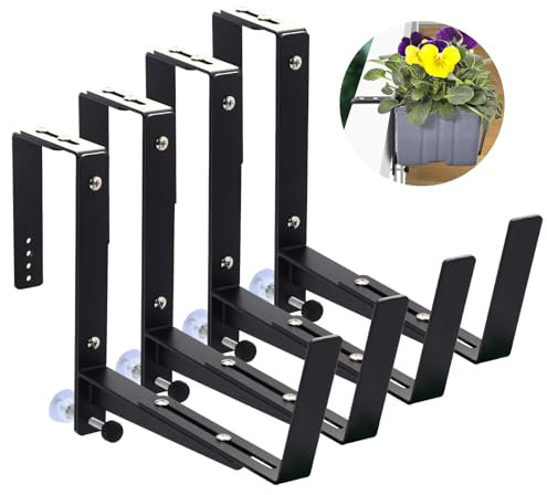 Sekcen Lot de 4 supports réglables pour jardinière de fenêtre