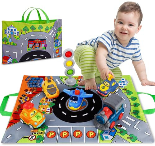 Geebiiny Toddler Toys for 1 2 3 Year Old Boys, Kids' Play Vehicles 1-3 Year Old Boy Toys Gifts for 1-3 Year Old Boy Toy Cars Boys Toys Age 1 2 3 1st Birthday Gifts for Boy Toddler Outdoor Toys