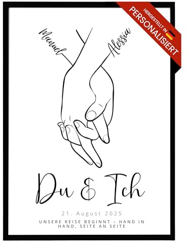 Little Mathilda personalisiertes Hochzeitsgeschenk Poster – Geschenk Hochzeit personalisiert mit Namen & Datum – Hochzeitsgeschenke für Brautpaar personalisiert, Paar Geschenke, Jahrestag Geschenk