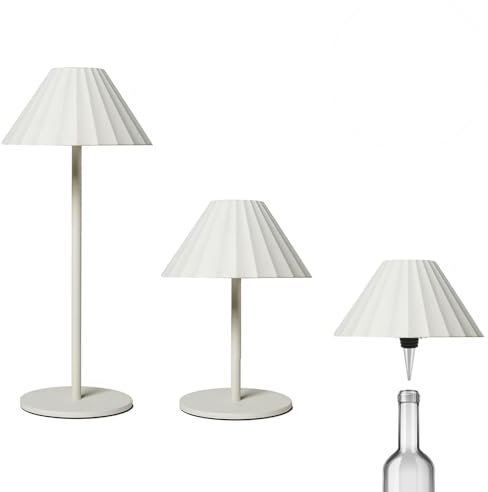 Wiby Lampada da Tavolo Ricaricabile 3-in-1 200 lm 4W, 3 CCT 3000K/4500K/6000K, Dimmer Touch, Batteria 1800 mAh USB-C, Lampada per Bottiglia o con Supporto a Due Altezze, Corpo in Metallo