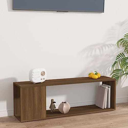 Brokky Mobile TV Rovere Marrone 100x24x32 cm in Legno Multistrato-Mobile TV Mobile Porta Televisore,Mobiletto Industriale Tavolino Basso Vintage Console per Salotto