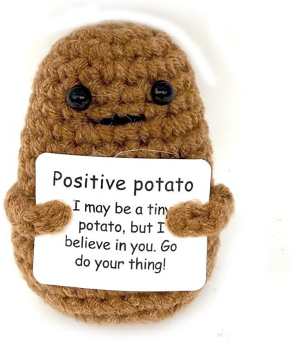 NICECONE Mini Positive Gemüse Obst Wolle Strickpuppe mit Positiver Karte, Handgemachte Emotionale Gurke Geschenk Niedlich Gestrickt Lustige Inspirierende Geschenke Für Aufheitern Geburtstag Home