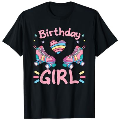 Birthday Roller Skating Girl Party - Schwarz, S, Damen, Mädchen, Kinder, Roller Skate Birthday T-Shirt