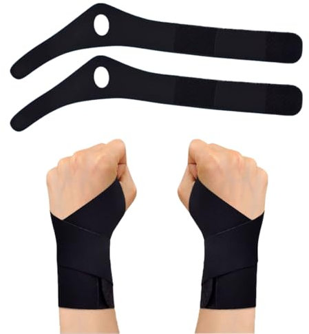 UEIOAVL Muñequeras Vendaje para muñeca de 2 piezas, vendaje elástico ajustable para muñeca, alivio del dolor en la muñeca (mano izquierda y derecha)