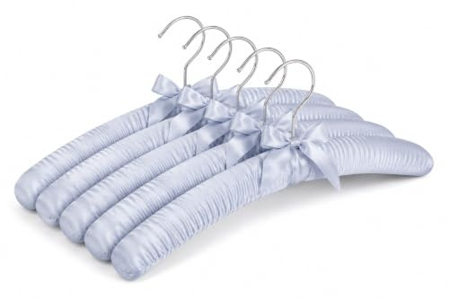 Cansybil 5 Stück Satin gepolsterte Kleiderbügel für Damenbekleidung