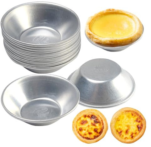 10 Stück Eierkuchenformen, Eierkuchenformen zum Backen, Aluminiumformen für Eierkuchen, Plätzchen, Pudding, nicht klebende Tortenform, wiederverwendbare Eierkuchenform
