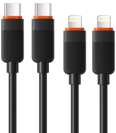 USB-C to Lightning Cable [Apple MFi Certified], Silicone Phone Fast Charging Cord, Soft & Tangle-Free Charger for Phone 14/13/12/11, SE, iPad, AirPods - 3 Ft