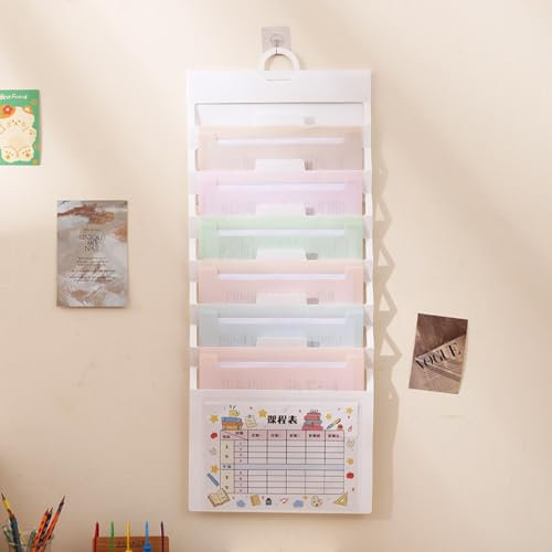 Hängeregister A4, Hängetaschen 6 Lagen, Hängemappen PP, Zusammenklappbar, Tragbar, Aufhängbar, Dokumente Schützen, Informationen Ordnen, Platz Sparen (Weiß, Farbe)