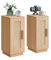 OCTTZ Rattan Nachttisch 2er Set, Schmal Beistelltisch mit 2 Fach nach, Boho-Nachtschrank, Holz Nachtkommode Mit magnetischer Tür, Nachtkonsole für Schlafzimmer, Wohnzimmer und kleine Räume