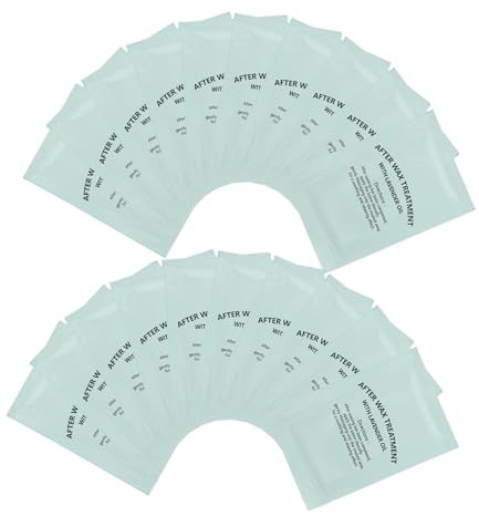 Mikinona 20stücke Post Wax Öl Reinigungstücher Sanft Beruhigend Entfernt Wachsrückstände Pflegend Beruhigend Für Empfindliche Haut Nach Waxing Anwendung