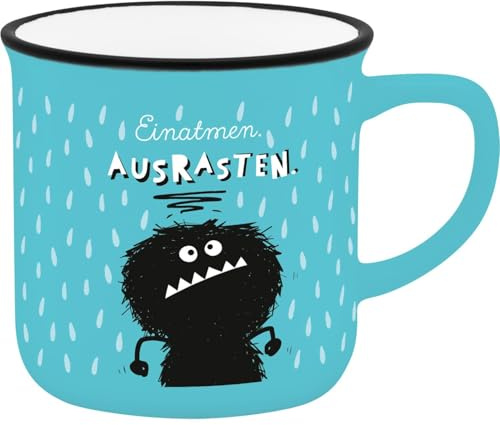 Sheepworld Espressobecher Motiv Einatmen | Mini-Tasse aus Porzellan, 10 cl, Tässchen mit Geschenk-Banderole | Geschenk Freunde, Geburtstag | 74753