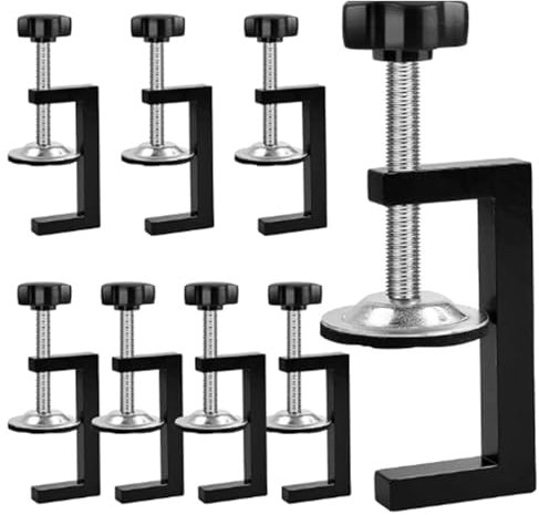 Pack of 8 C Clamp, G Clamp for Woodworking, Screw Clamp Metal, Clamping Screws, Clamping Range 10-57 mm, Adjustable Universal Table Clamps for Clamps Welding Woodworking