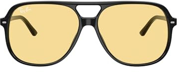 Ray-Ban Unisex 0RB2198 UV-geschützte quadratische Sonnenbrille, Schwarzer Rahmen / gelbe Gläser, M