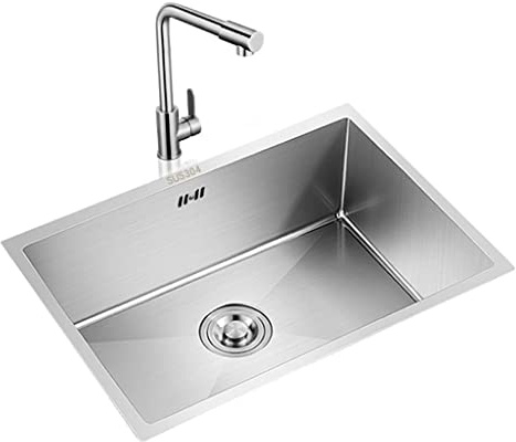Fregadero De Cocina De Acero Inoxidable 304 De Un Solo Tazón Grande Para Balcón, Instalación Vertical Y Bajo Encimera