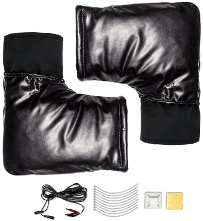 Manolyee Manchons De Guidon pour Motoneige | Moufles Chauffantes 12V - Gants De Guidon Chauffants Et Imperméables pour Motoneige - pour Motocyclette Cyclisme Quad Vélo Ainsi Que Voiture Électrique en