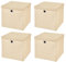 StickandShine 4er Set Creme Faltbox 28 x 28 x 28 cm Aufbewahrungsbox faltbar mit Deckel