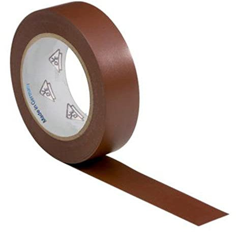 CABLEPELADO Cinta aislante para instalaciones eléctricas - Cinta adhesiva - Cinta eléctrica - Autoadhesiva y resistente para proteger - 19 mm x 20 metros - Marron