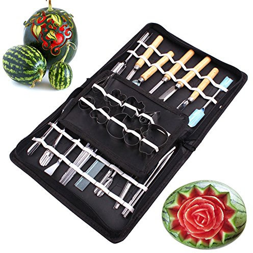 Starall 46 Pcs/Set Gemüse Obst Carving Tool Edelstahl Wassermelone Schneiden Schneiden DIY Assorted Cold Dishes Tools